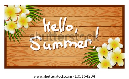 wood texture with summer  flower