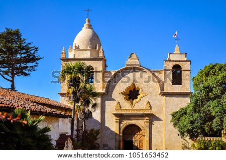 Mission Carmel Church - Carmel, California Royalty-Free Stock Photo #1051653452