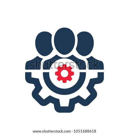 Management icon with settings sign. Management icon and customize, setup, manage, process symbol. Icon, customize, supervisor, manager, employee, configuration, presentation, setup, avatar, business Royalty-Free Stock Photo #1051688618