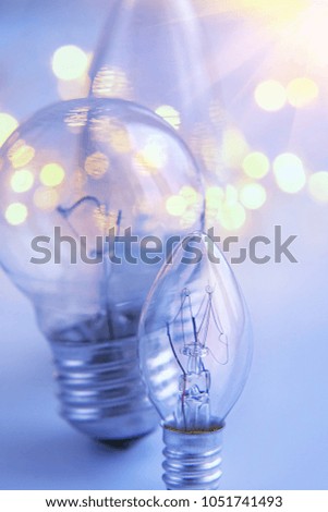 light bulbs on blur background. close up