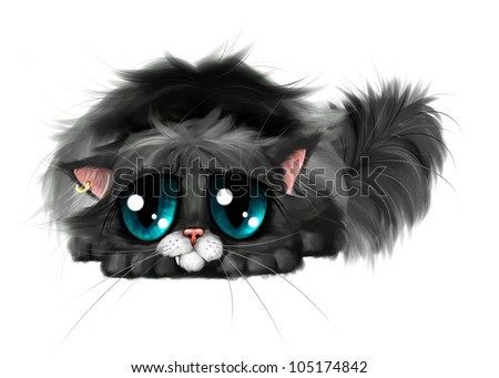 Gray cat illustration