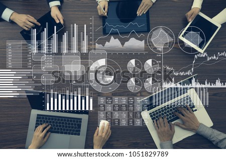 Business information and infographics concept. Royalty-Free Stock Photo #1051829789