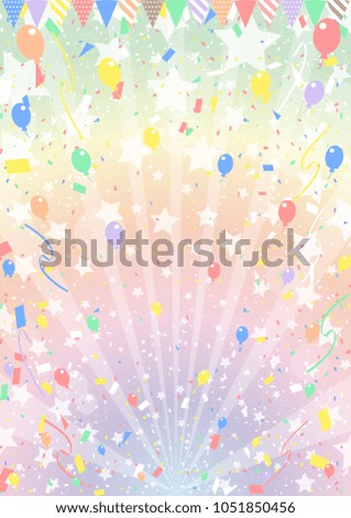 Balloon and star and rainbow background