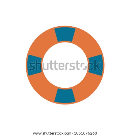 life buoy, icon isolated on white background flat style