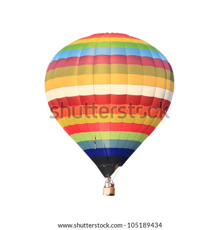 hot air balloon isolated whte. Royalty-Free Stock Photo #105189434