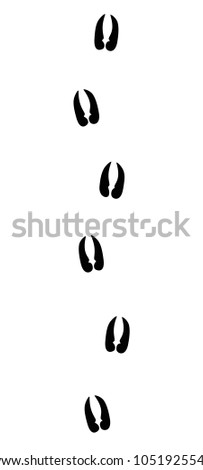 Alpine ibex or capricorn tracks - isolated black icon vector illustration on white background. Royalty-Free Stock Photo #1051925540