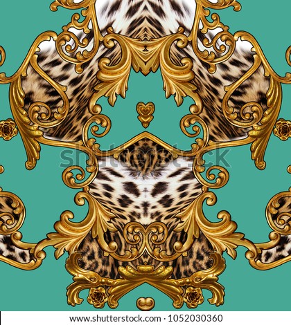  baroque and leopard skin background