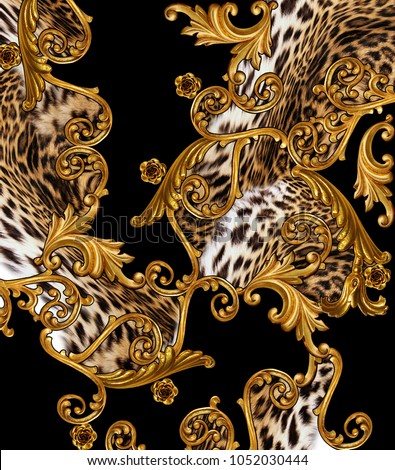  baroque and leopard skin background