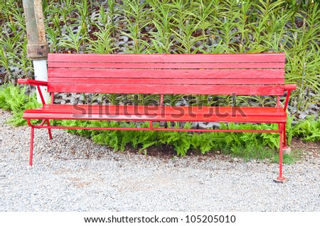red bench in the park