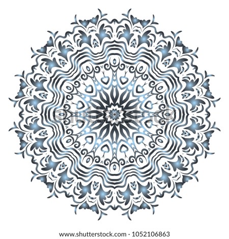 Decorative round ornament. Anti-stress therapy pattern. Vector illustration for design