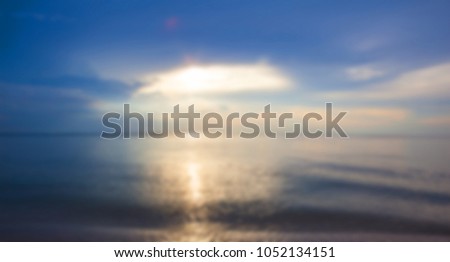 Blurry sunset sea view for background