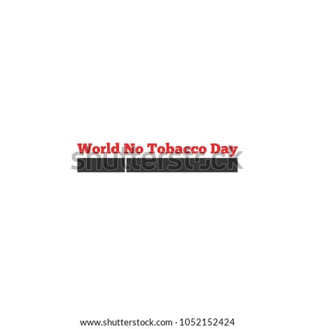 World No Tobacco Day, vector illustration, flat silhouette, banner concept, poster template, red, white, black, cigarette, logo, sticker