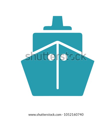 Ship vector icon eps 10. Steamer in front simplepictogram.