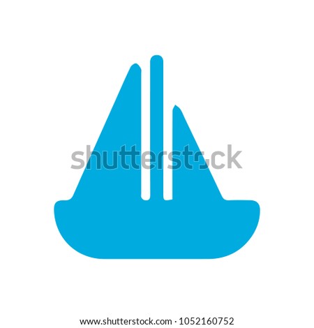 Boat vector icon eps 10. Sailboat simple isolated illustration.