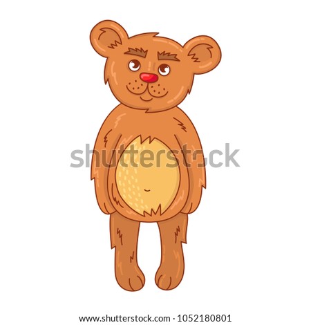 Cute brown bear vector illustration cartoon colorful wild animal character