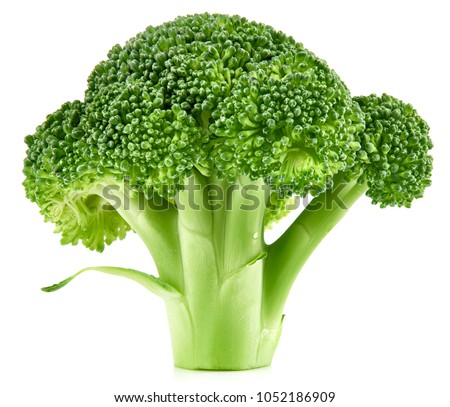 raw broccoli isolated on white background Royalty-Free Stock Photo #1052186909