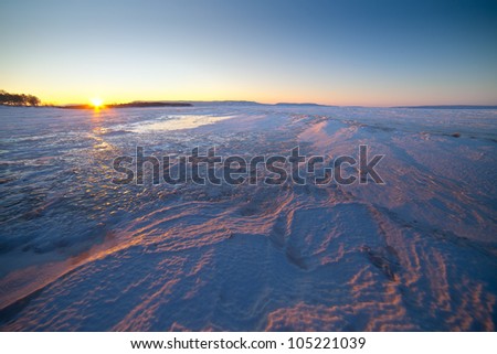 the Beautiful winter landscape of sunrise