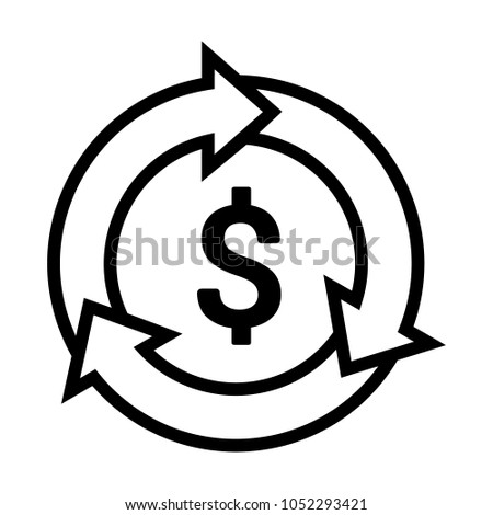 Automatic bill payment or revenue cycle management line art vector icon for apps and websites