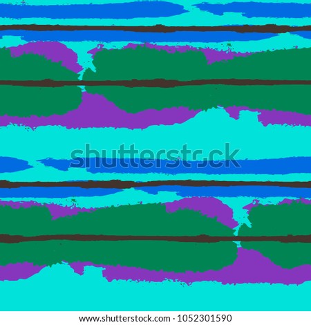 Seamless Grunge Stripes. Painted Lines. Texture with Horizontal Dry Brush Strokes. Scribbled Grunge Motif for Sportswear, Fabric, Cloth. Rustic Vector Background with Stripes