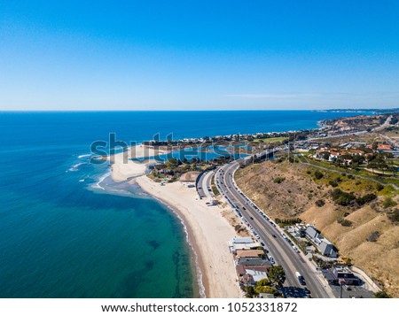 Aerial view to Malibu Beach Royalty-Free Stock Photo #1052331872