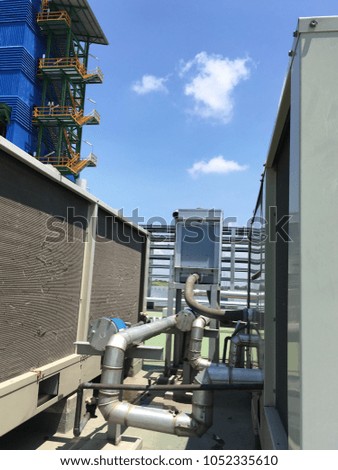 Air condition on top of industrial building