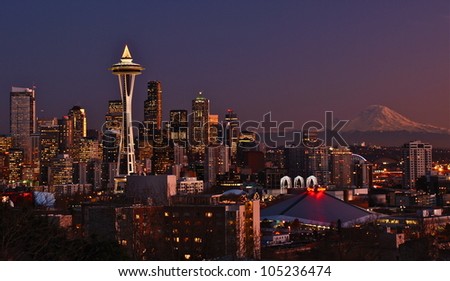 Skyline Sunset.  Seattle, WA