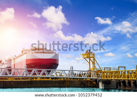 Auto car carrier ship, designed for transportation of cars in port