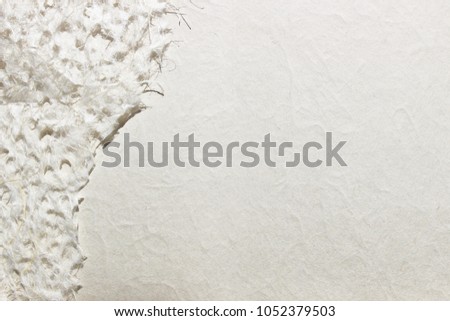 Tearing up blank paper background, White,Japanese paper background, art design craft concept