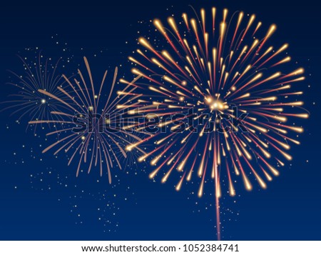 Background design with fireworks in the sky illustration
