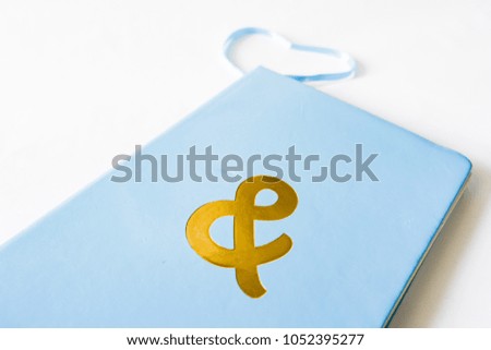 Close up And symbol sign and heart shape ribbon icon