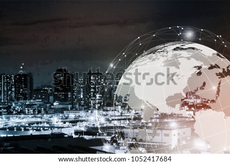 Smart city and global network concept