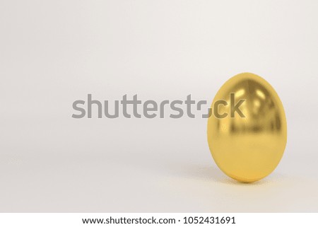 3d rendering golden egg with white background