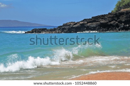 Waves with splash and rock 