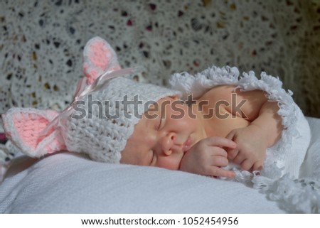 Seeet newborn baby on the bed