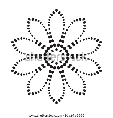 Vector Mandala Frame. Christmas Snowflake Illustration. Flower Background
