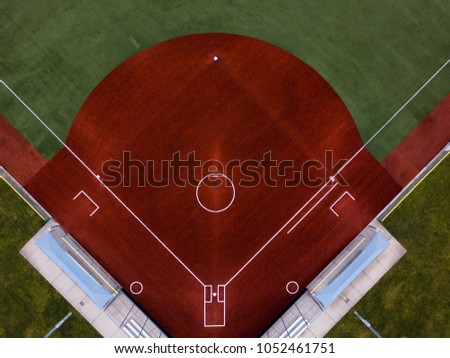 Aerial view of baseball field Royalty-Free Stock Photo #1052461751