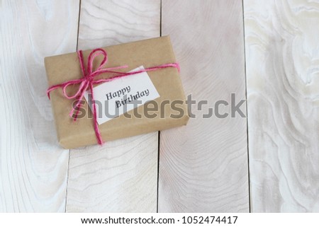 organic natural present box with ribbon 