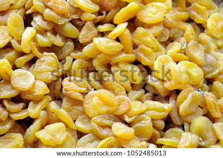 a stock of apricot dry fruit at the market