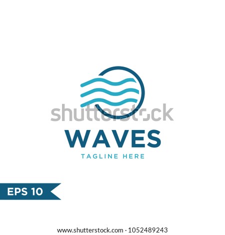 waves logo design template
