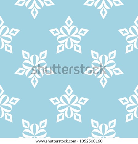 Blue and white floral ornament. Seamless pattern for textile and wallpapers