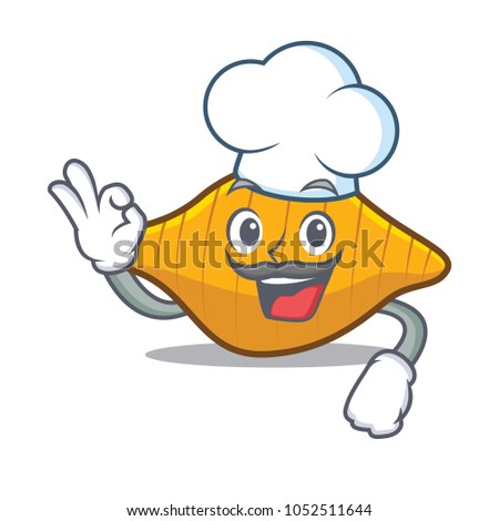 Chef conchiglie pasta character cartoon