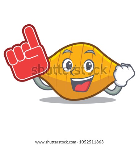 Foam finger conchiglie pasta mascot cartoon