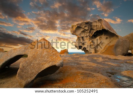 Kangaroo Island's remarkable rocks on the coastline.