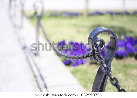 Barrier in a flower bed