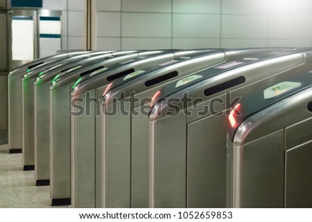 Auto gate machine MRT train.