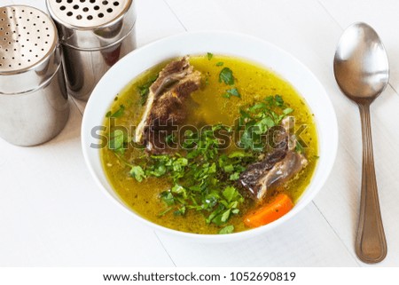 traditional polish chicken broth with parsley