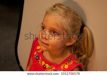 Young Caucasian Girl Child Smiles for Passport Photo
