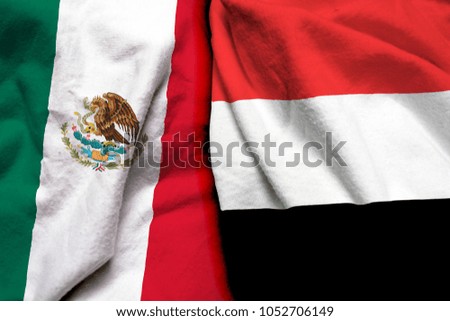 Mexico and Yemen flag together