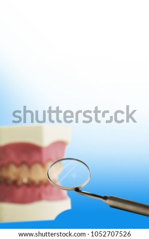 dentist background image, mouth mirror, Denture 