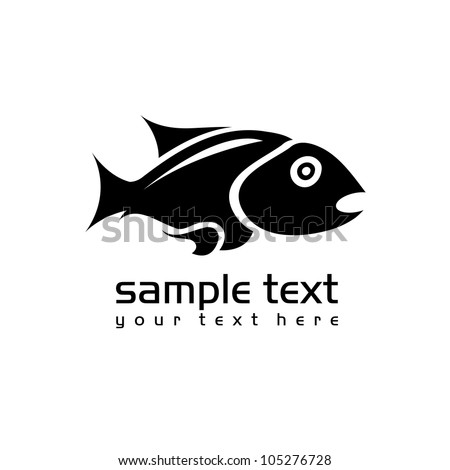 black isolated fish on white background